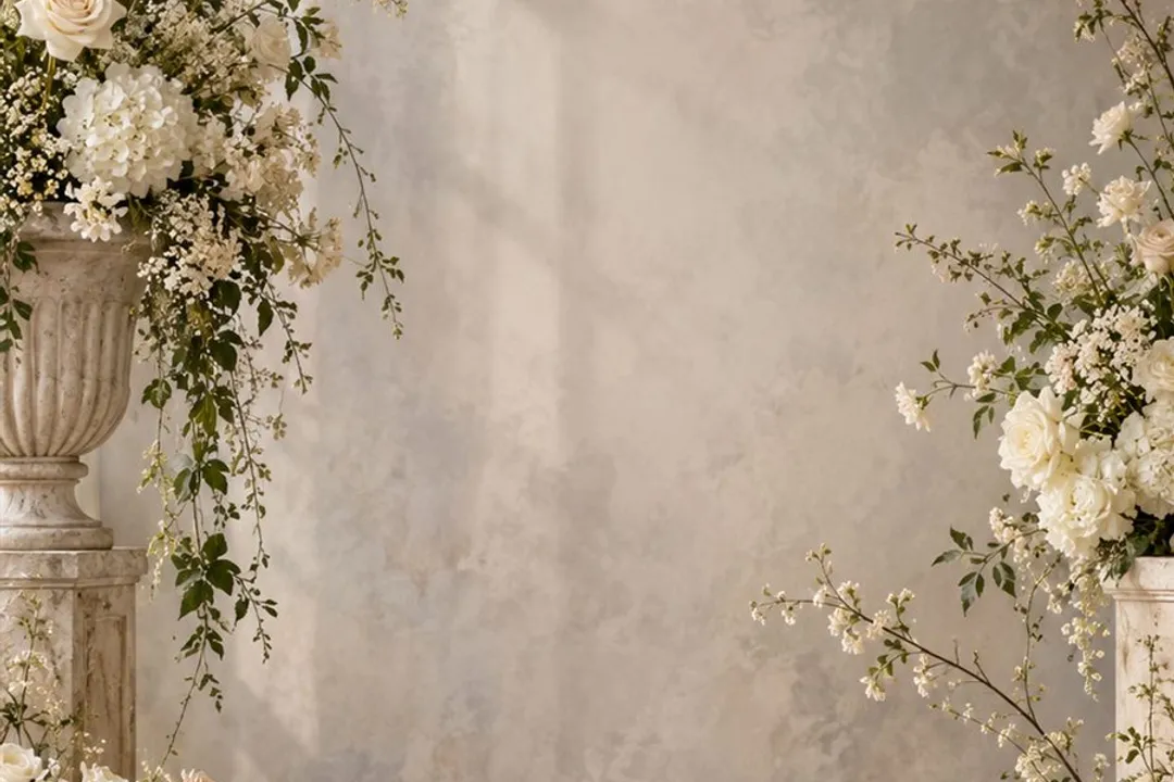 Romantik düğün davetiyesi için yumuşak tonlarda fine art tasarım arka planı